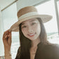 Summer Hat, Adjustable Size w. White or Black Band | Summer CollectionSummer Sun Hat_Black__bali_straw_sun_hat__bali_style_hat