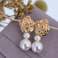Diva S925 Silver Baroque Earrings w. Golden Rose & Pearls | Vintage InspiredEarrings_Gold_White_back_to_school_christmas