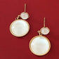 Eleanor 14K Gold White Opal Earrings, Victorian Design | Minimalist ChicEarrings_Round_Gold_14k Gold_antique_accessory
