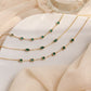 Eve S925 Silver Emerald Pendant Bracelet, Dainty Green Gem Charms | Vintage InspiredBracelets_Square Shaped Stones_Gold_birthday_gift_women_christmas