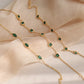 Eve S925 Silver Emerald Pendant Bracelet, Dainty Green Gem Charms | Vintage InspiredBracelets_Square Shaped Stones_Gold_birthday_gift_women_christmas