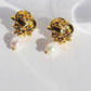 Frances 18k Gold Plated Rose & Pearl Baroque Statement Earrings | Vintage InspiredEarrings_Gold_Pearl White_18k Gold_back_to_school