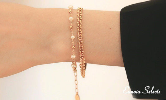 Harper Floating Pearls Bracelets, Gold Chain Vintage Gold Chain | Minimalist ChicNecklaces_Bracelet_Gold_aesthetic_necklace_audrey_hepburn