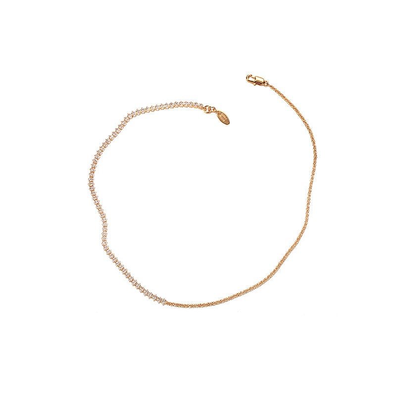 Mila 18K Gold Vermeil Tennis Necklace, Simple Luxury Cubic Zirconia | Classy ModernNecklaces_Gold_White_18k Gold_birthday_gift_women