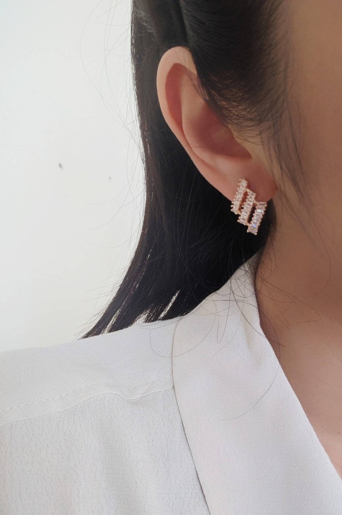 Paris 14K Gold Plated Stud Earrings for Classy Looks | Sparkle ShineEarrings_Gold_White_14k Gold_antique_accessory