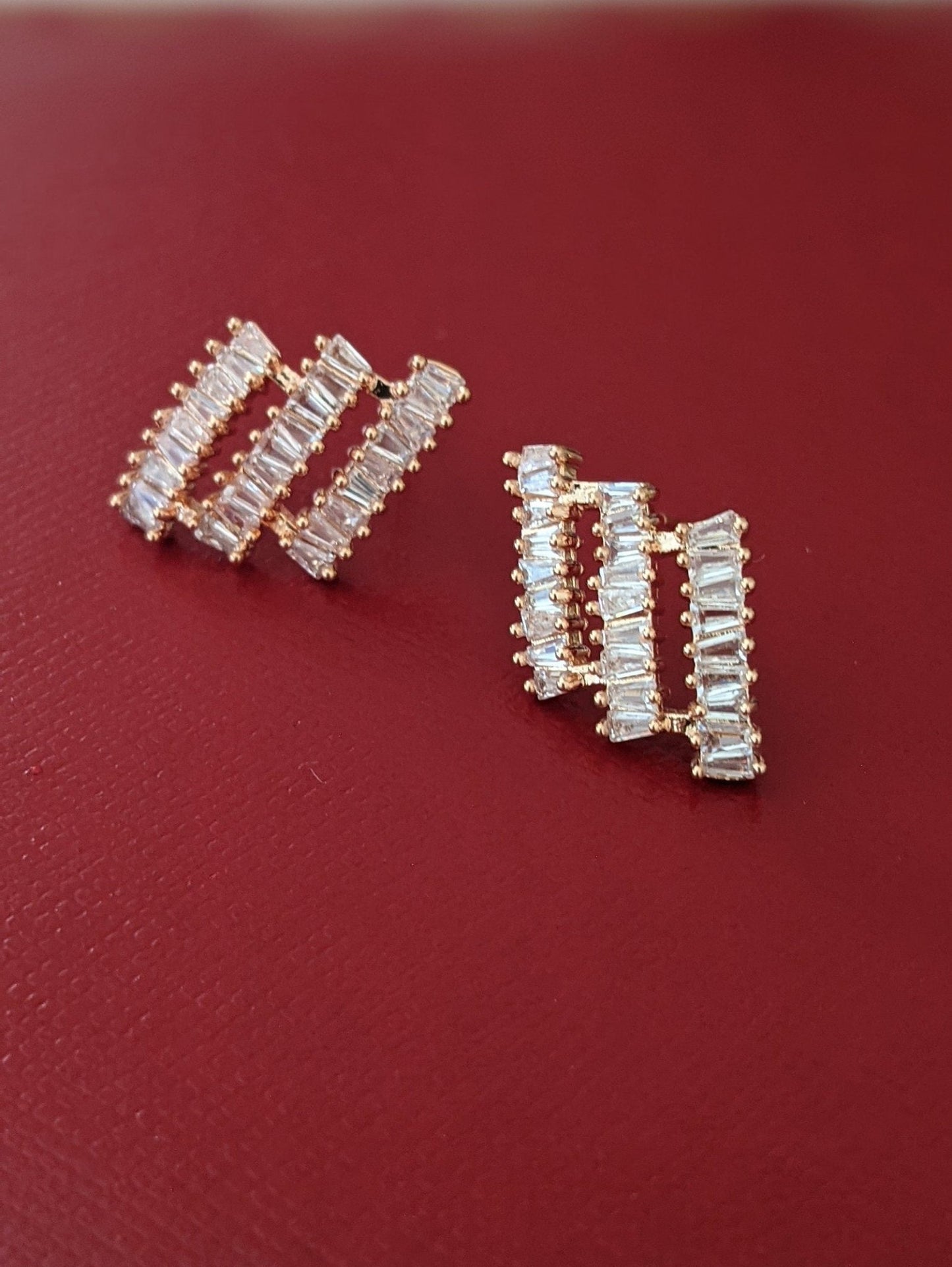 Paris 14K Gold Plated Stud Earrings for Classy Looks | Sparkle ShineEarrings_Gold_White_14k Gold_antique_accessory