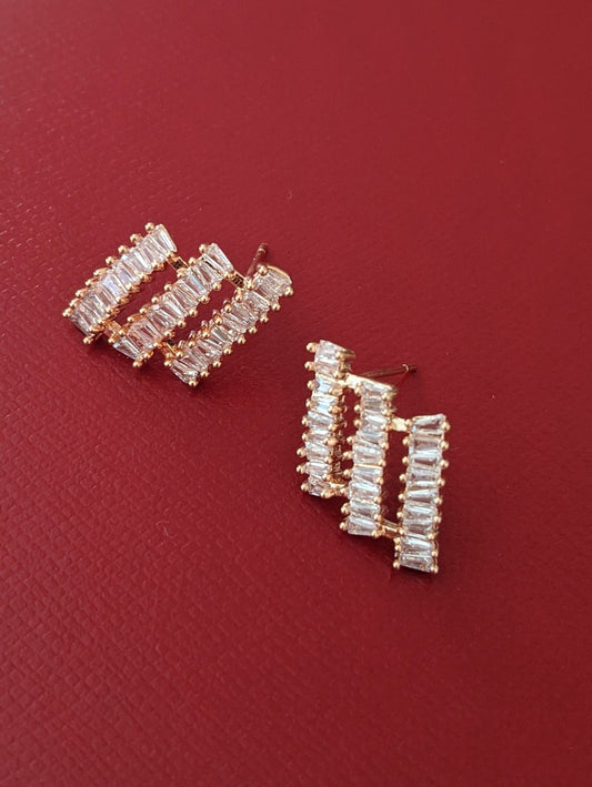 Paris 14K Gold Plated Stud Earrings for Classy Looks | Sparkle ShineEarrings_Gold_White_14k Gold_antique_accessory