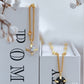 Serenity 18K Gold Vermeil Necklace w. Black or Clear Gem Pendant | Minimalist ChicNecklaces_Gold_Black_18k Gold_birthday_gift_women