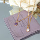 Sylvie Double Gold Plated Link Chain Necklace w. Oval Gem Pendant | Vintage InspiredNecklaces_Gold_Purple_amethyst_antique_necklace