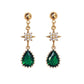 Vienna S925 Silver Earrings w. Emerald Green & Shining Star Gems | Vintage InspiredEarrings_Gold_Emerald Green_14k Gold_birthday_gifts_women