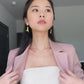 video of model wearing mermaid minimalist pearl necklace