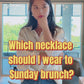 Video of women demonstrating floating necklace