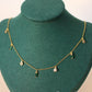 Tessa Emerald Green Necklace Dainty Dangle Charms + 18K Gold Chain | May BirthStoneNecklaces_Gold_Emerald Green_birthday_gift_women_charm_necklace
